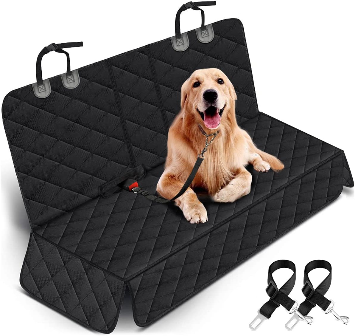 Ultimate Waterproof Dog Car Seat Cover - Non-Slip Back Seat Protector for Pets and Kids - Fits Most Cars, Trucks, and SUVs - Black