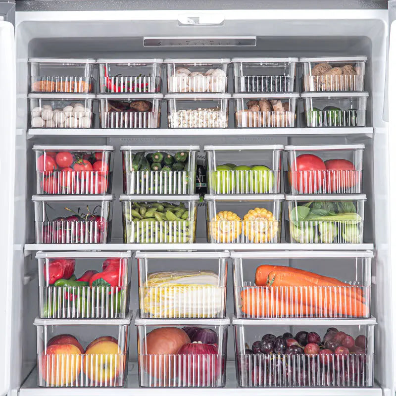 Maximize Your Kitchen Space with Our Transparent Fridge Organizer Baskets - Perfect for Fresh Fruits and Vegetables!