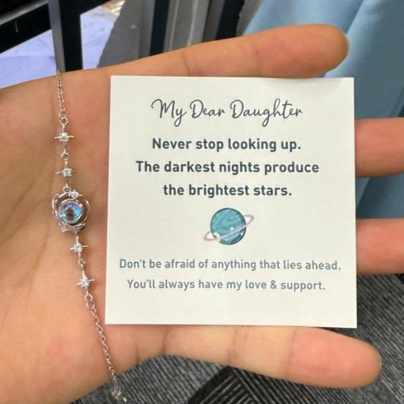 Celestial Charm: Exquisite Starry Sky Planet Bracelet for Girls - Perfect Gift with High-Quality Copper Pendant and 925 Sterling Silver Chain