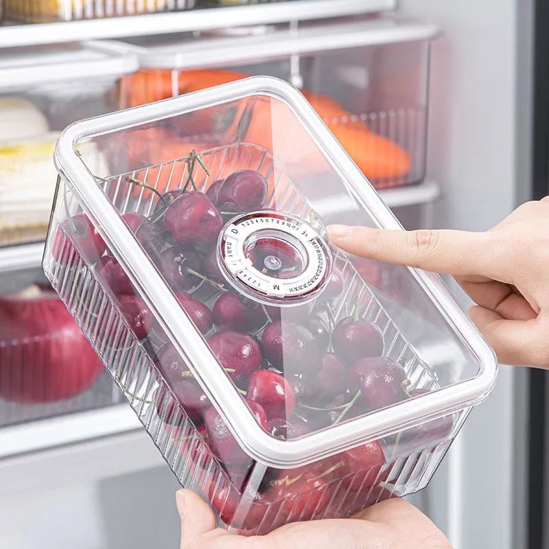 Maximize Your Kitchen Space with Our Transparent Fridge Organizer Baskets - Perfect for Fresh Fruits and Vegetables!
